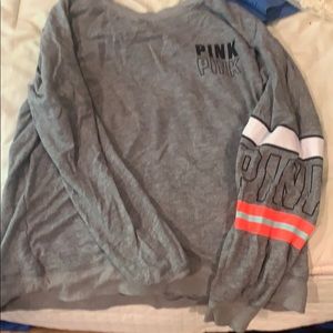 A grey long sleeve shirt from pink
